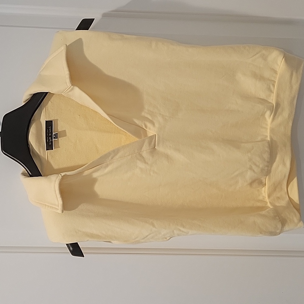 ​☀️ Blue Blush Pastel Yellow Lounge Set - 2 Piece Shorts & Polo Top